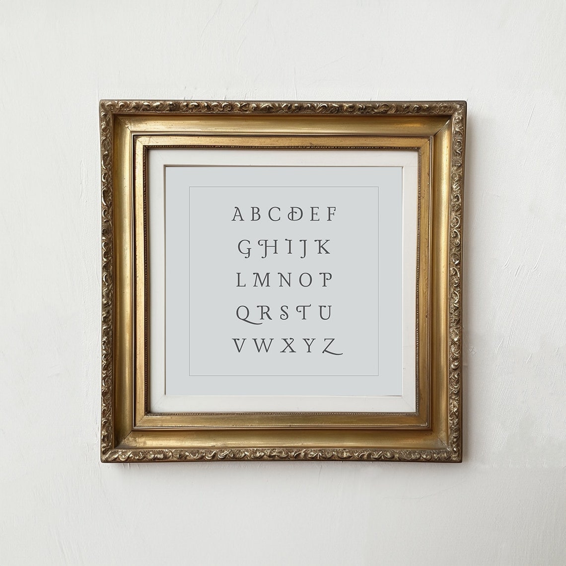 Vintage Blue Alphabet Nursery Wall Art Kids Playroom ABC Print - Image 3