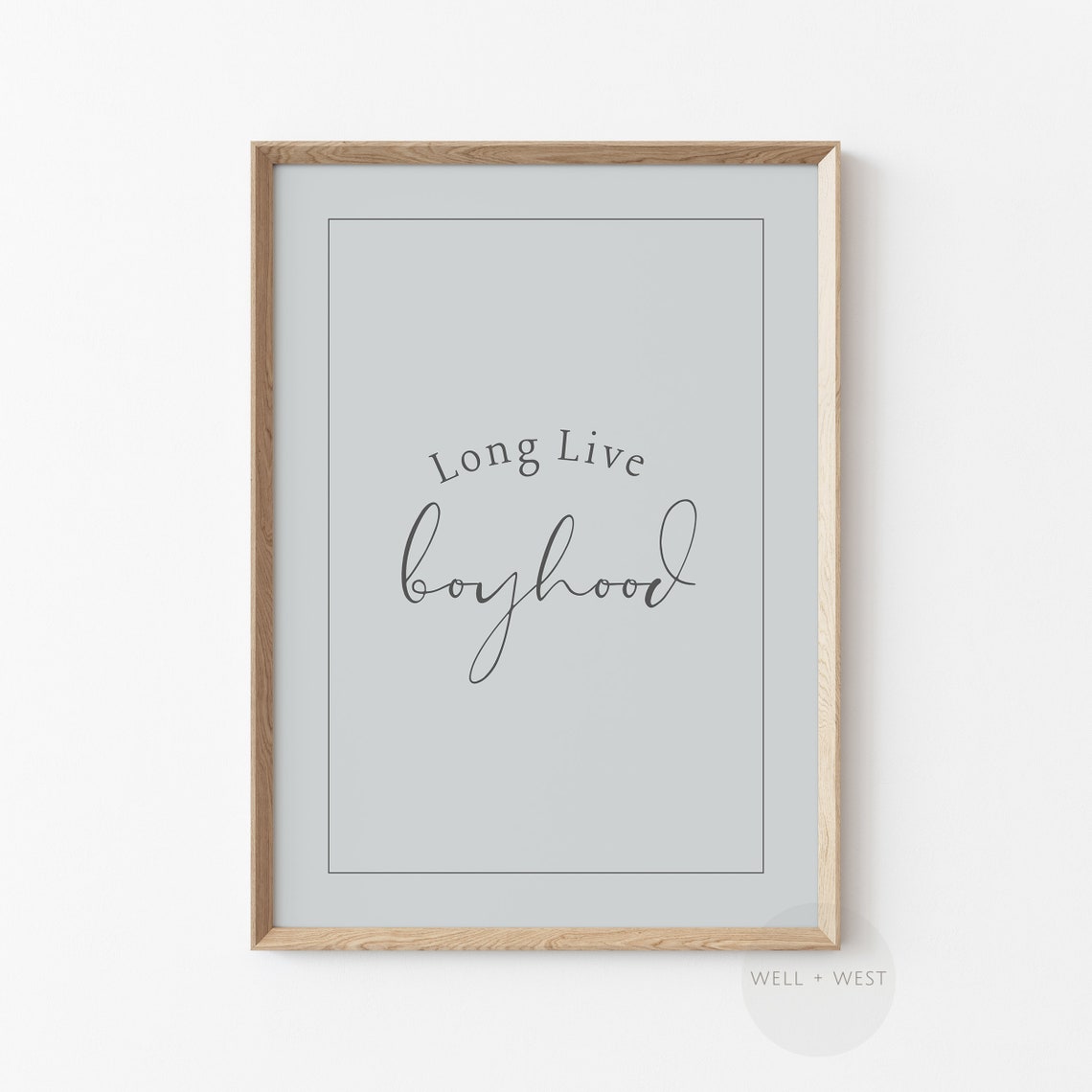 Long Live Boyhood Script Quote Nursery Boys Room Decor Art Print - Image 2