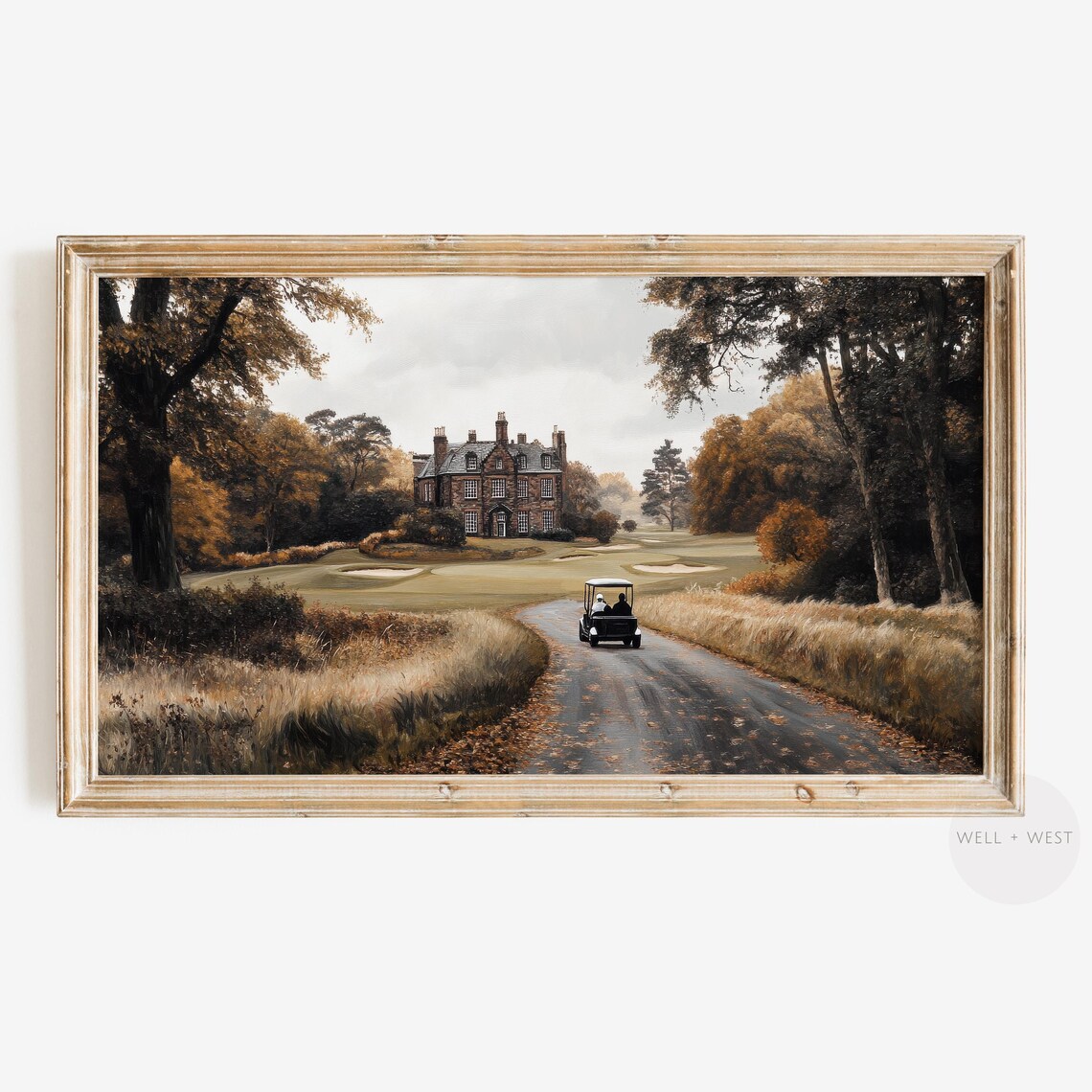 Fall Golf Vintage Style Office Decor Art Print