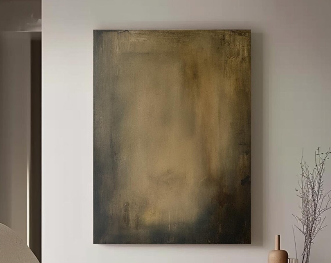 Beige Grey Textured Abstract Minimalist Wabisabi Neutral Earthy Poster