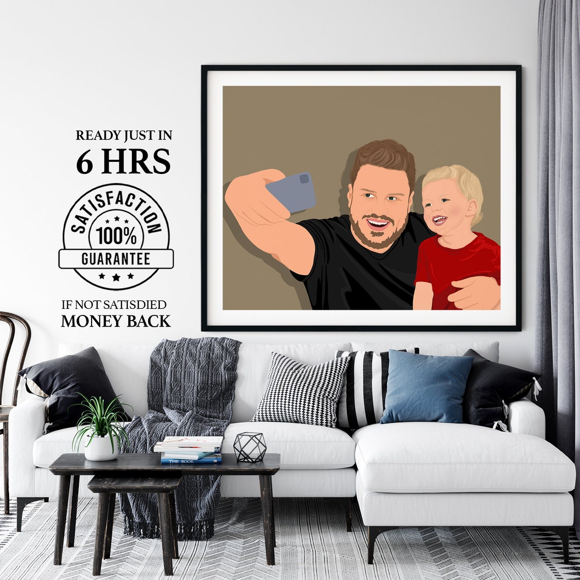 This Fathers Day Give Your Dad A Gift That Speaks From The Heart Custom Dad Portrait Personalized Fathers Day Art
