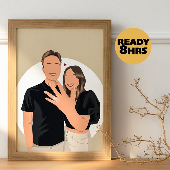 Custom Illustration Faceless Portrait Personalized Gift Photo Illustration Gift For Her Boyfriend Gift Girlfriend Gift