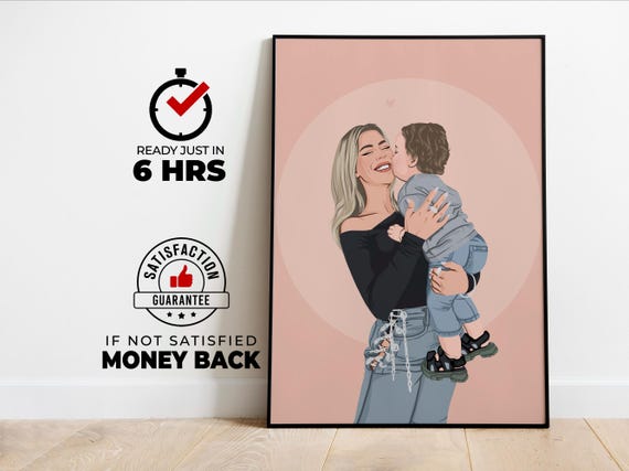 Personalized Family Portrait Custom Portrait Drawing From Photo Portrait Gift For Family Wall Art Family