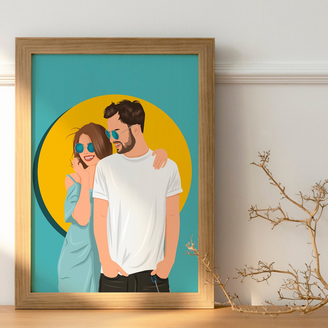 Personalized Faceless Couple Portrait, Custom Art Print - Image 2