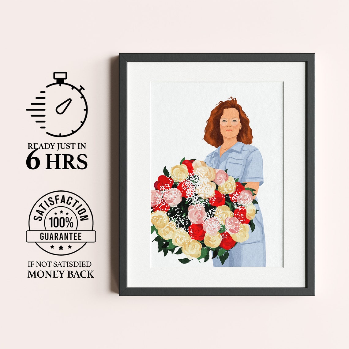 Personalized Portrait Custom Art Print Faceless Portrait Unique Gift Gift For Her Gift For Him