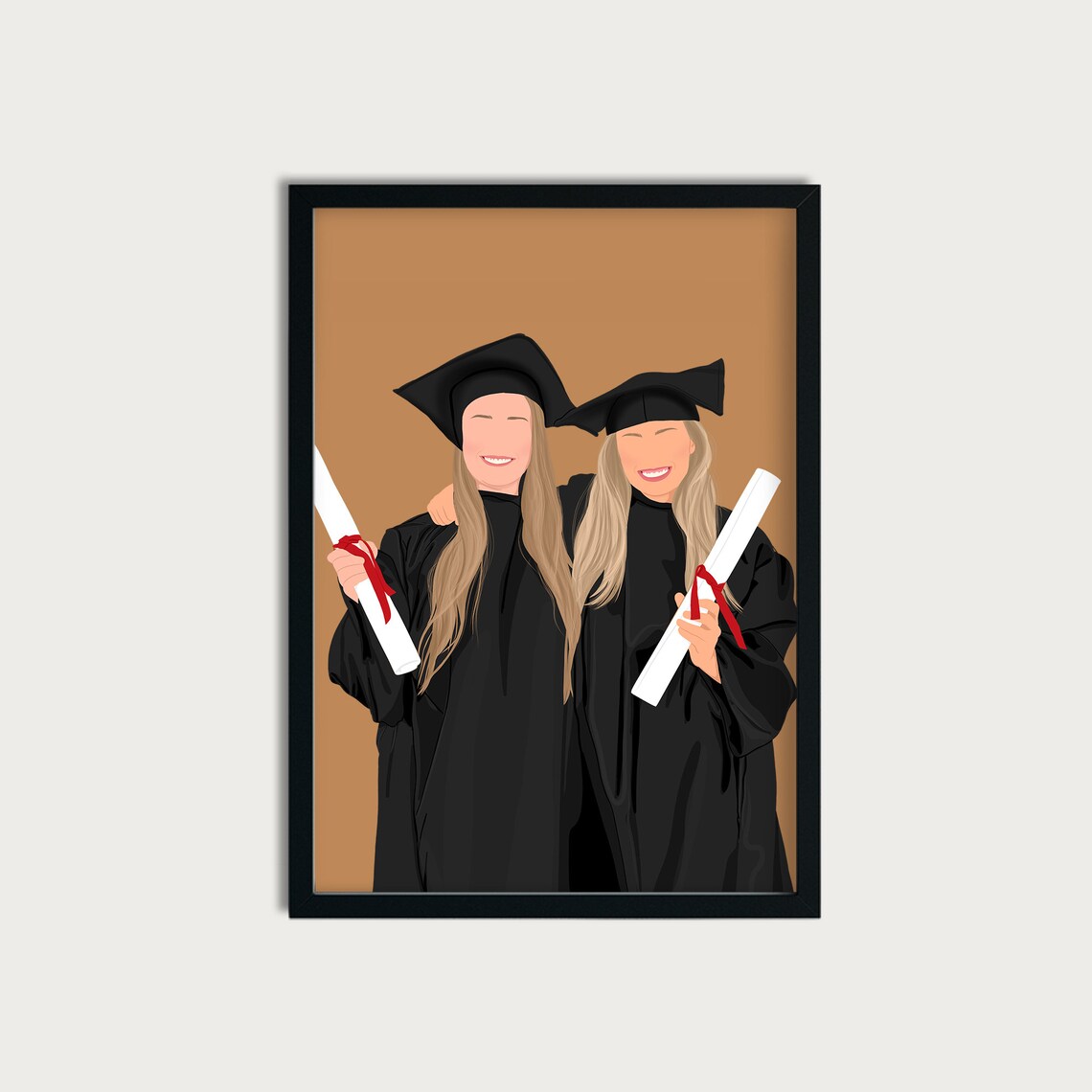 Personalized Best Friend Portrait, Custom Artwork