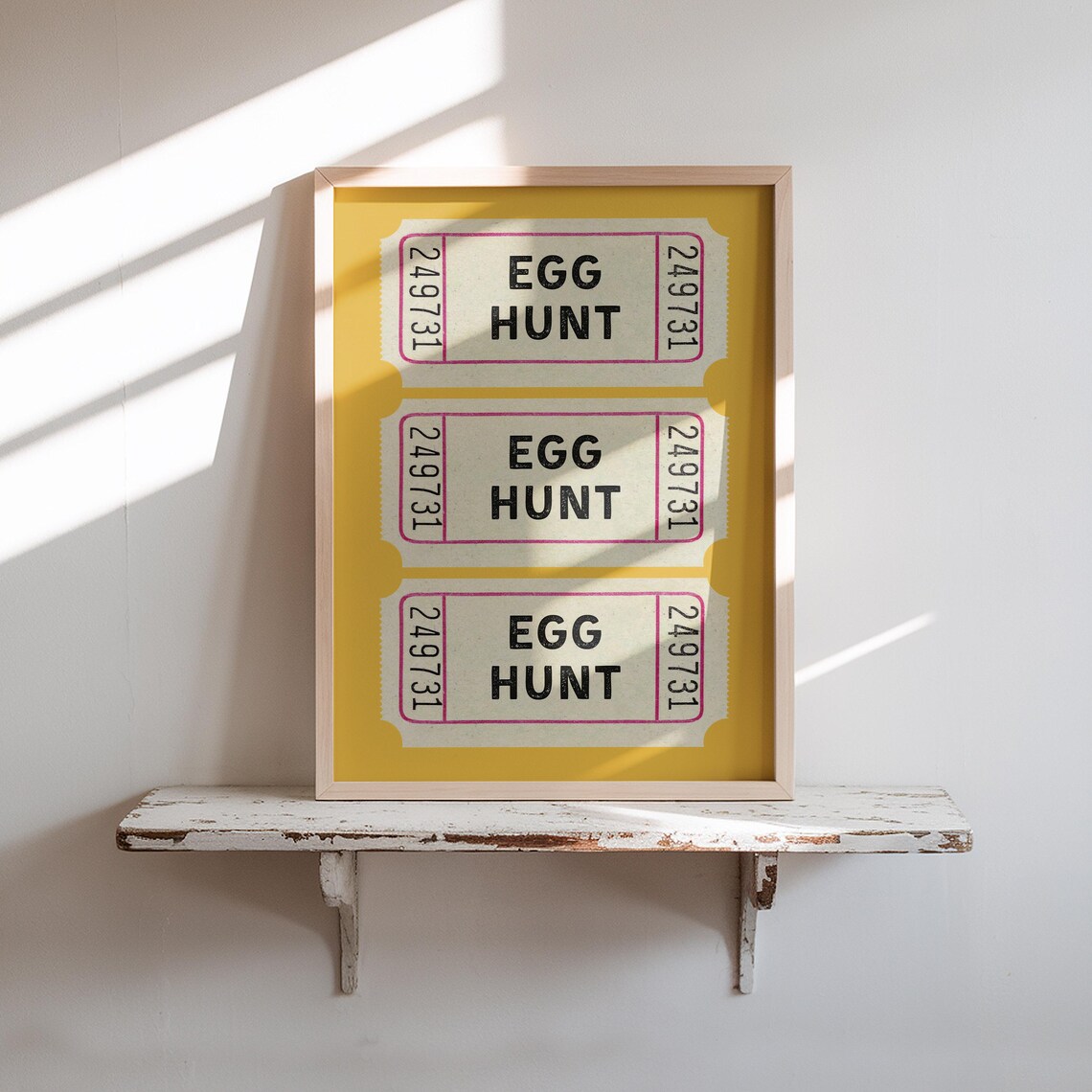 Easter Egg Hunt Ticket Stub Retro Art Print