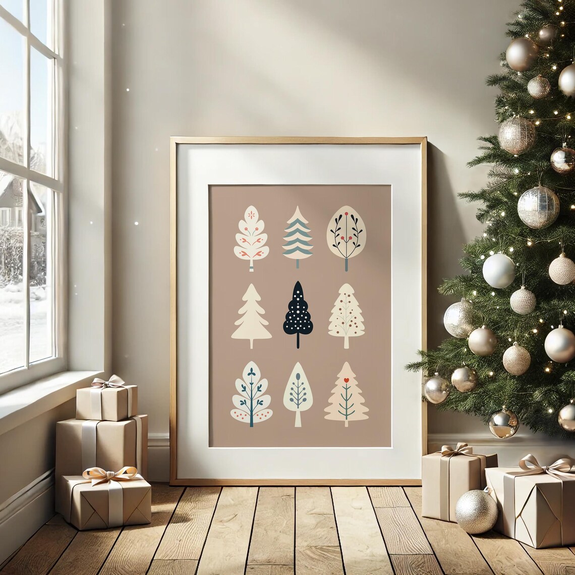 Christmas Trees Holiday Art Print, Festive Wall Art - Image 2