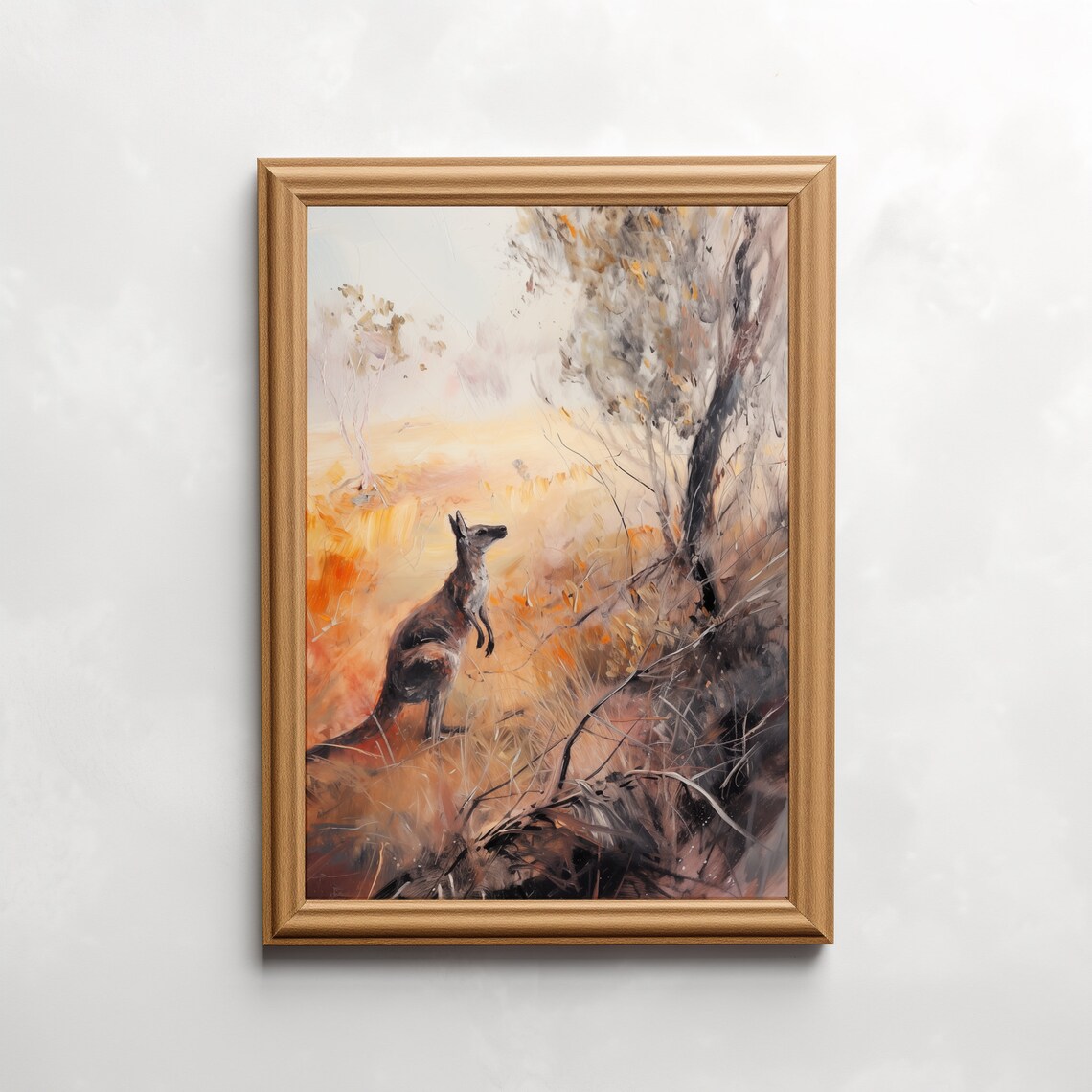Outback Kangaroo Vintage Australian Travel Poster