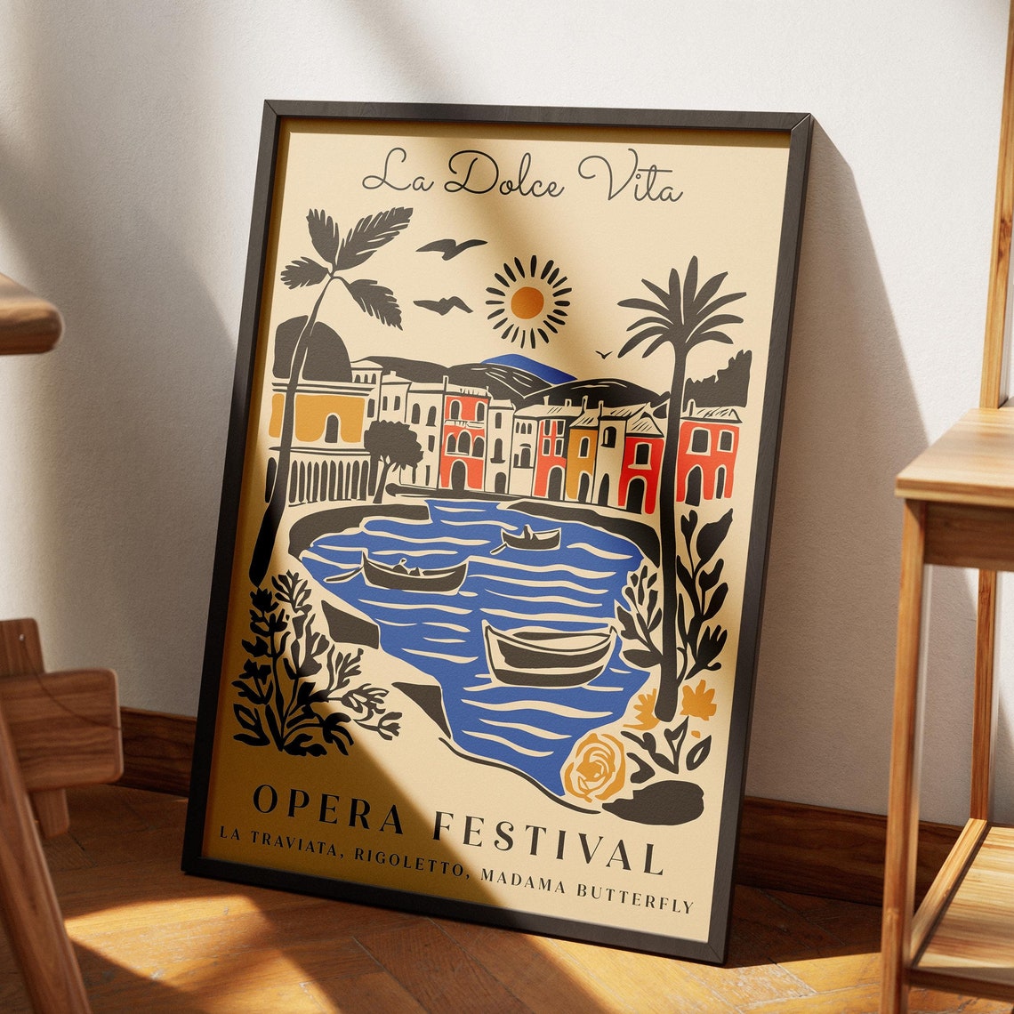 La Dolce Vita Opera Festival Poster Italian Landscape Art Print Elegant Italian Scenery Perfect For Music And Travel Lovers Hotel Decor