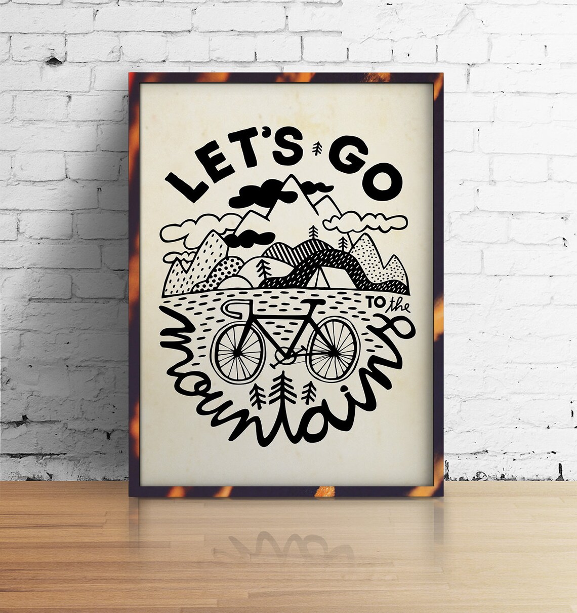 Bicycle Art Print, Outdoor Cyclists Poster - Image 4