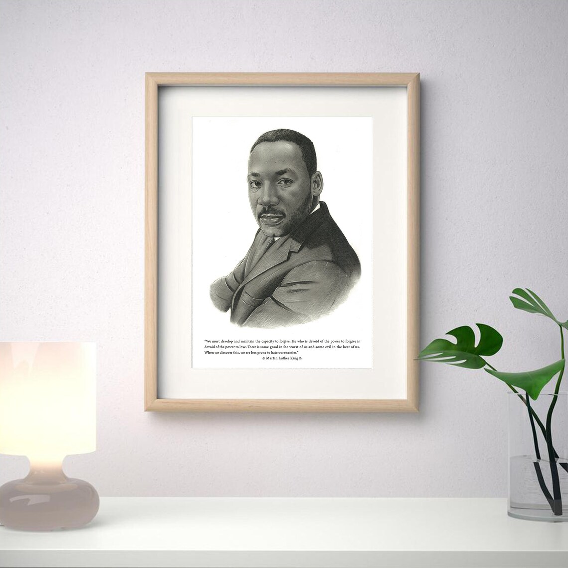 Instant Martin Luther King Poster Motivasyonel Inspirational Quote Pencil Drawings Oversizeddigital Print