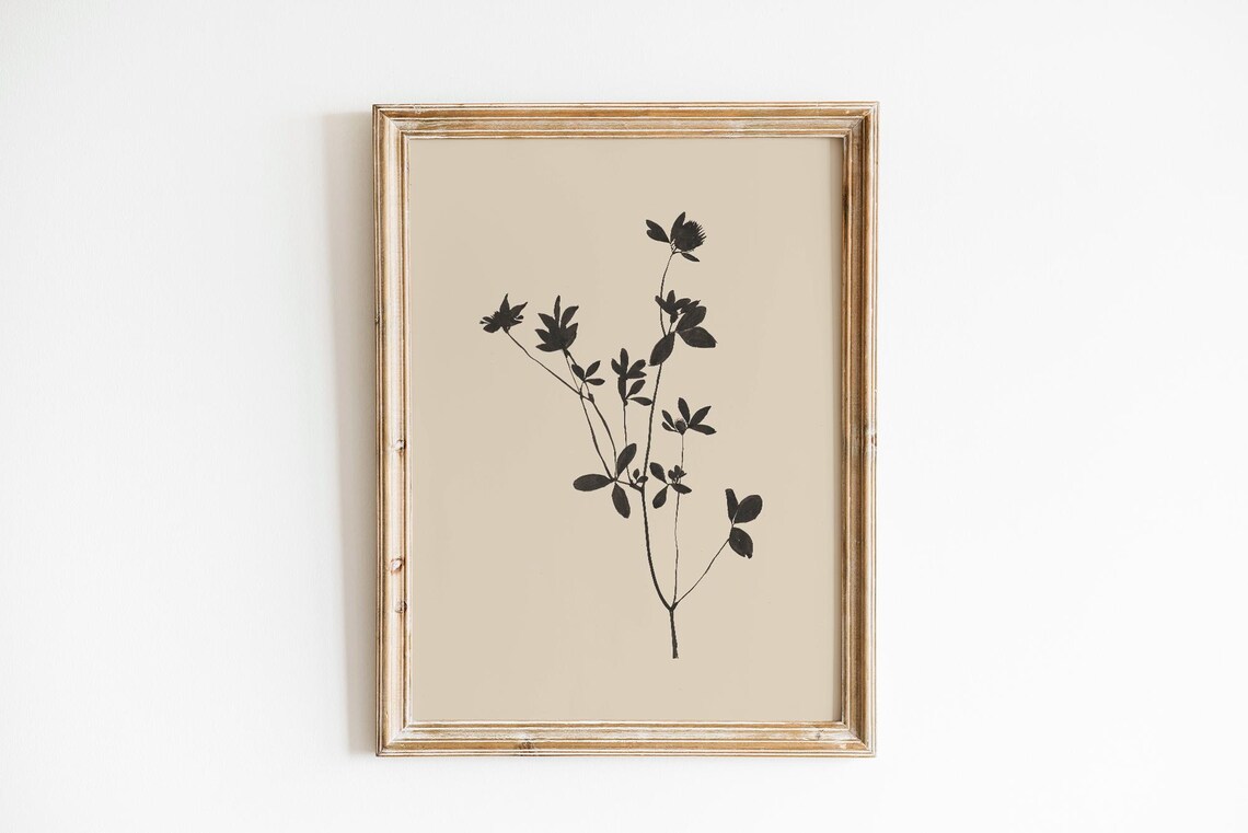 Minimalist Floral Sketch Art Print, Vintage Neutral Botanical - Image 3