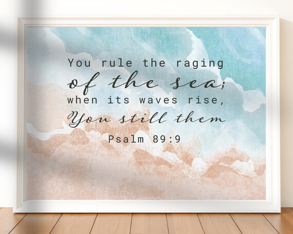 Christian Bible Verse Wall Art Beach Coastal Theme Scripture Psalm 899 Sea Prints Ocean