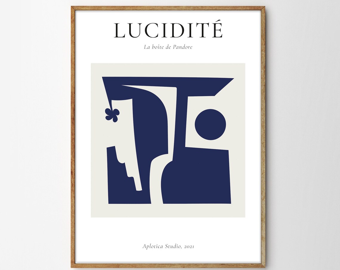 Lucidité Navy Blue Matisse Style Cutout Figure Exhibition Poster - Image 4