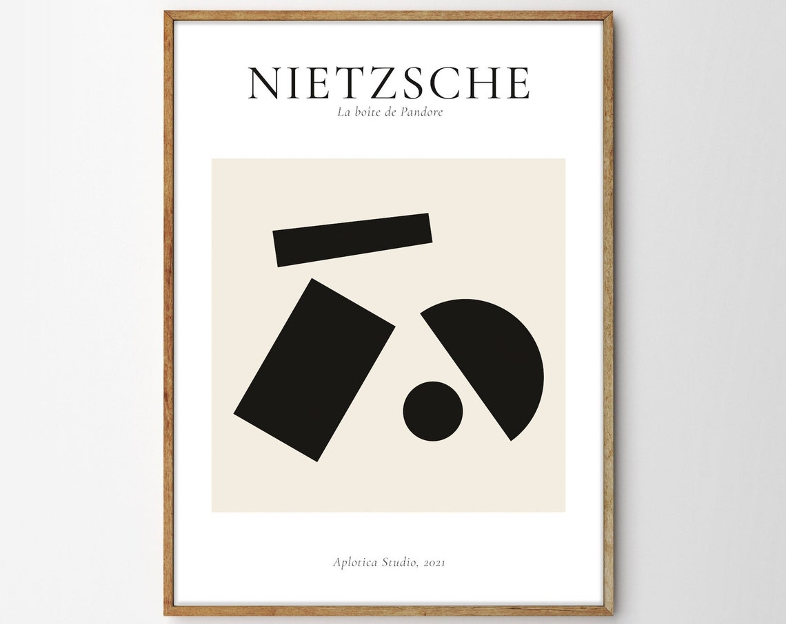 Nietzsche Geometric Abstract Black Shapes Gallery Exhibition Poster - Image 4