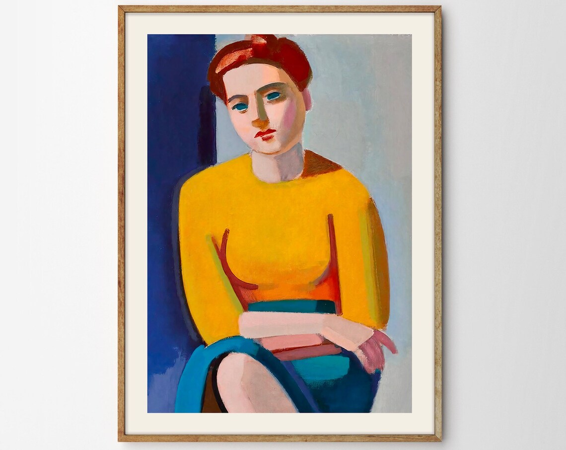 Lundstrom Portrait Of Hanne Hansen Cubism Art Print - Image 4