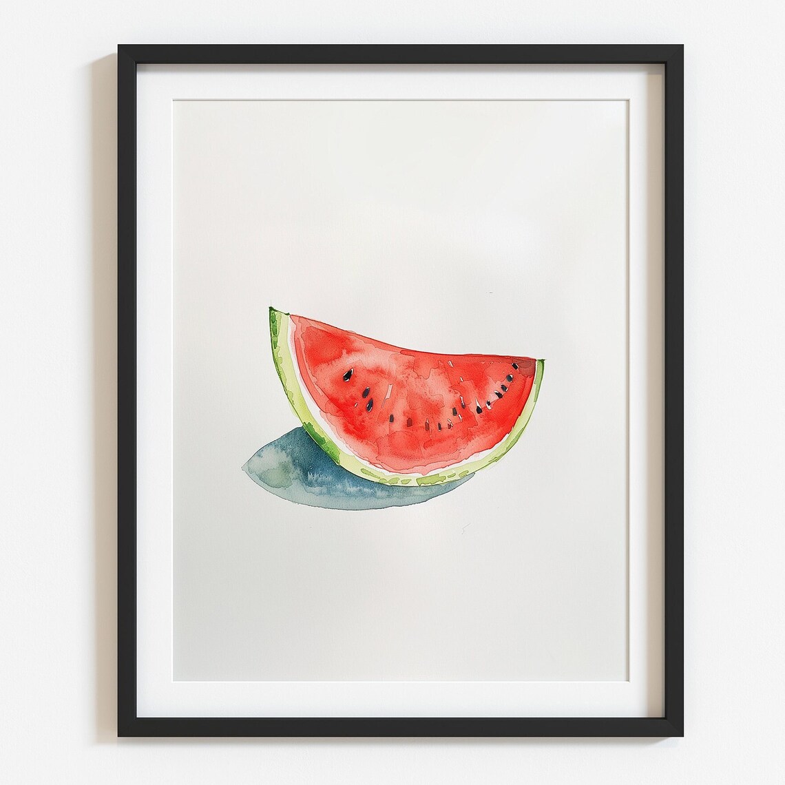 Fresh Watermelon Slice Watercolor Minimalist Summer Fruit Poster