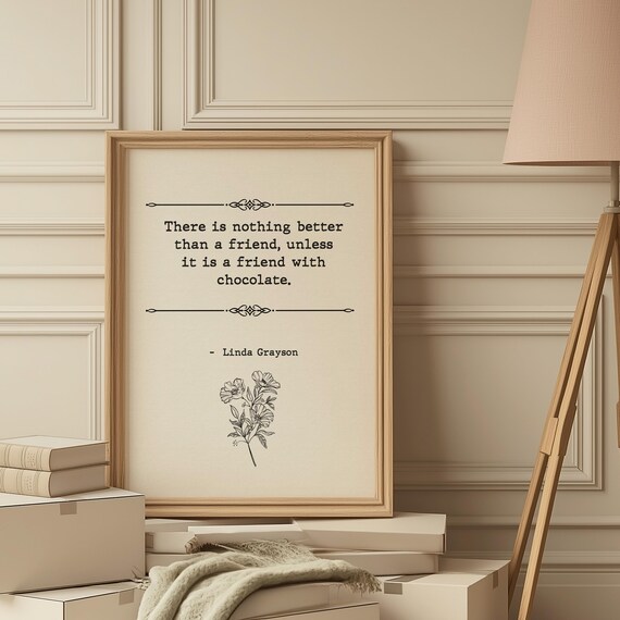 Linda Grayson Quote Friendship Inspirational Poster Print Minimalist
