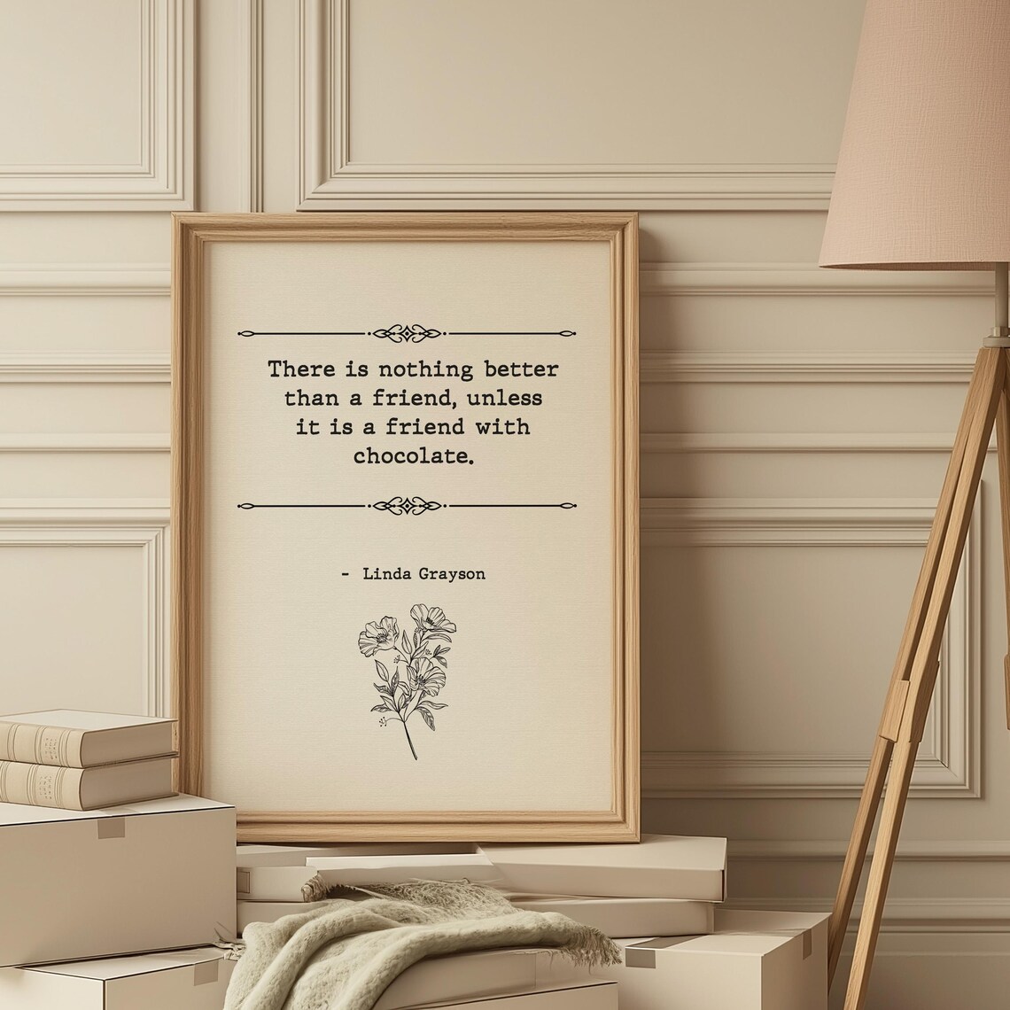 Linda Grayson Quote Friendship Inspirational Poster Print Minimalist
