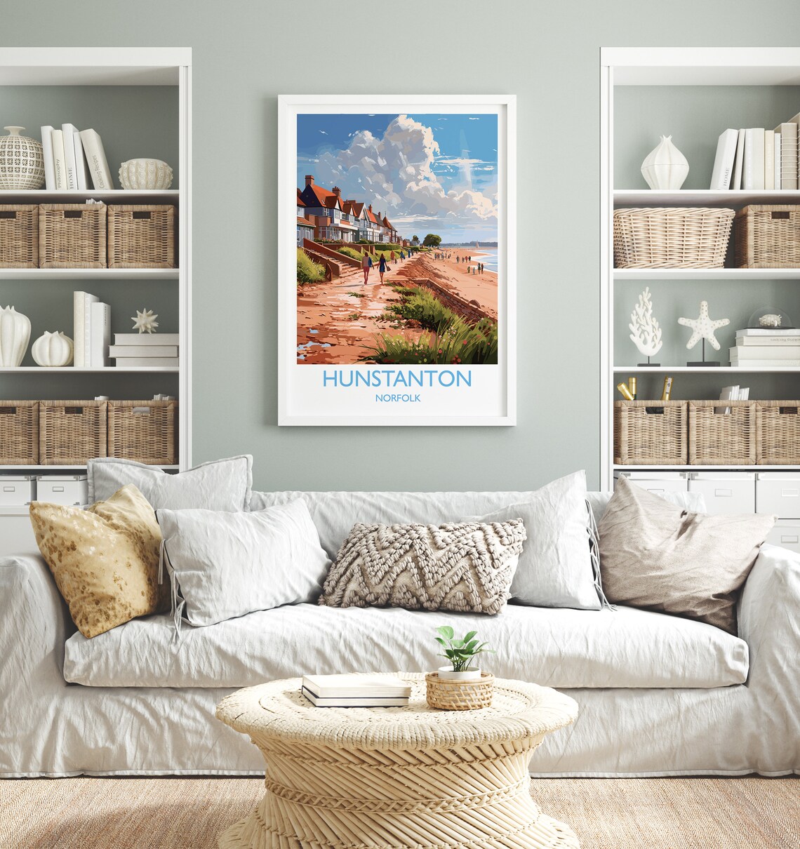 Hunstanton Beach Norfolk Seafront Promenade Vintage Travel Poster - Image 4
