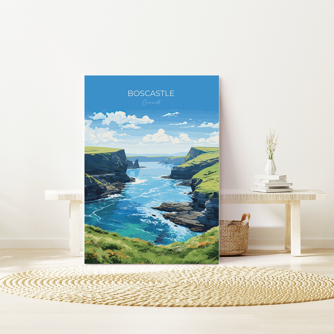 Boscastle Travel Poster, Cornwall England Art Print - Image 2