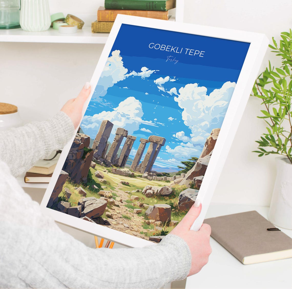 Gobekli Tepe Turkey Prehistoric Stone Ruins Under a Blue Sky Poster - Image 3