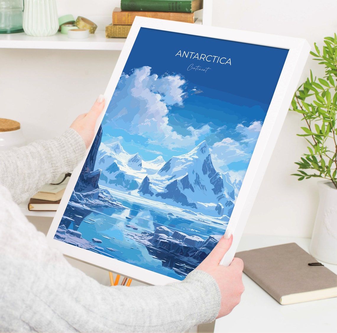 Antarctica Polar Peaks Frozen Bay Icebergs Travel Poster Wall Decor - Image 5