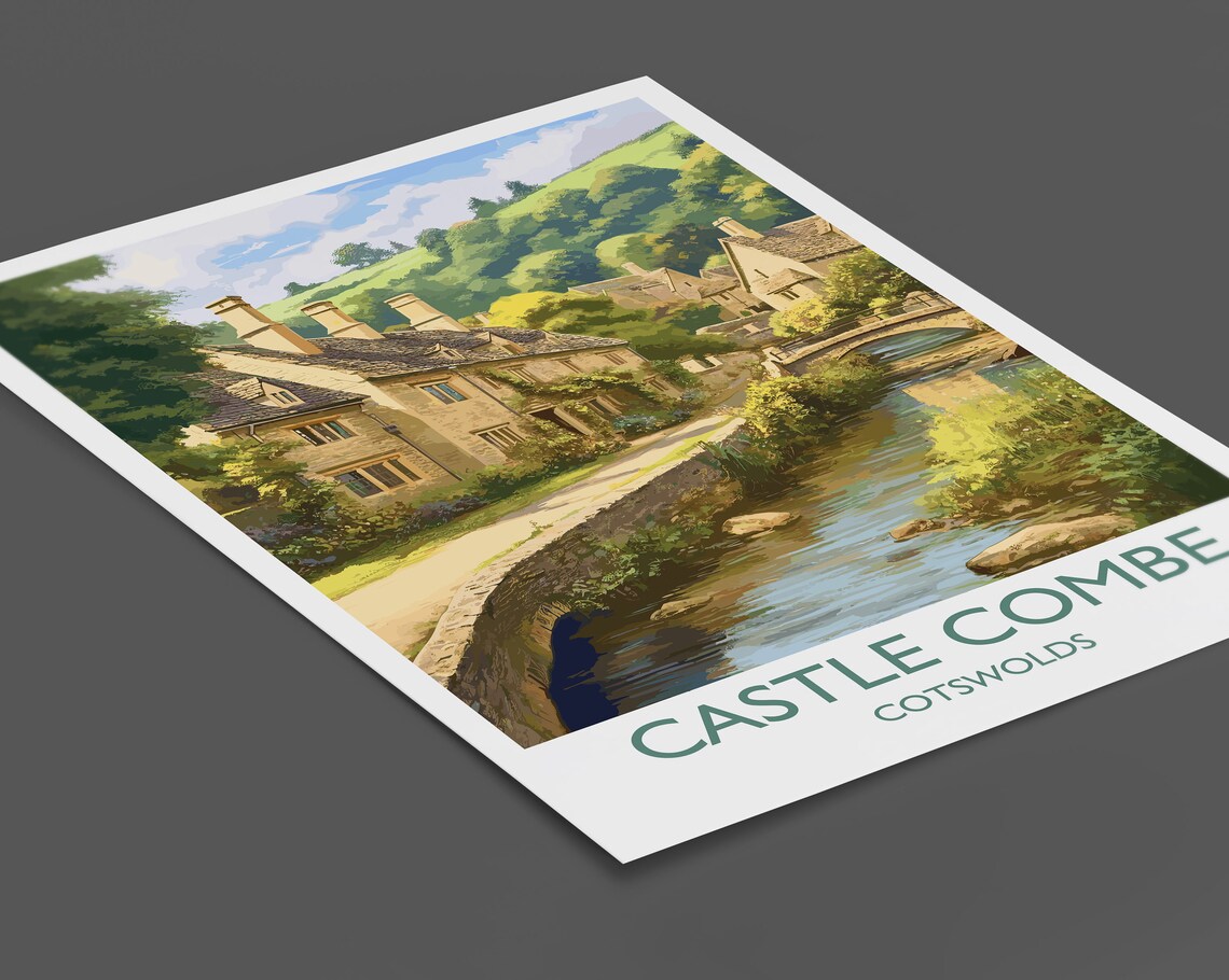 Castle Combe Travel Poster, Cotswolds England - Image 3