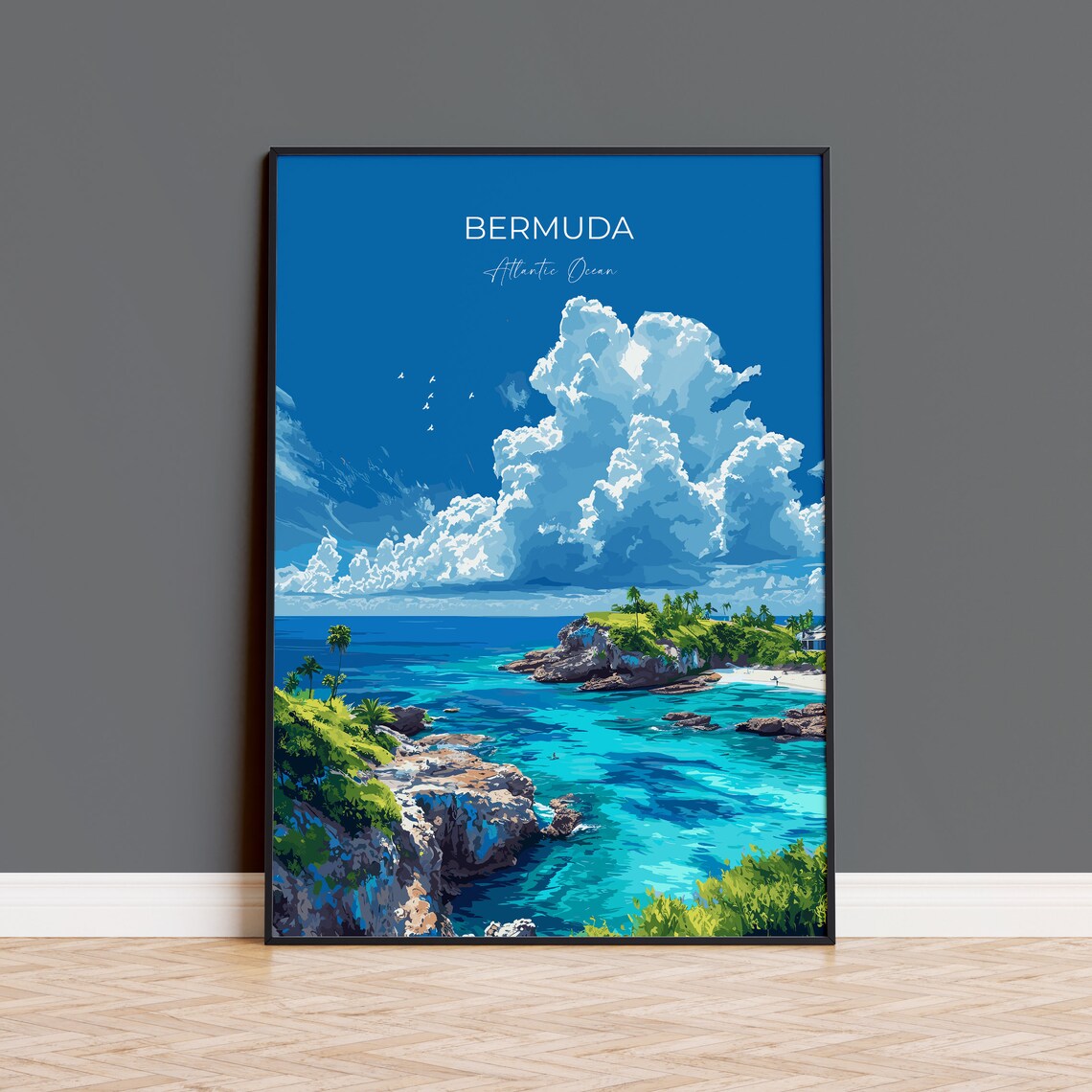 Bermuda Atlantic Ocean Travel Poster, Place Print