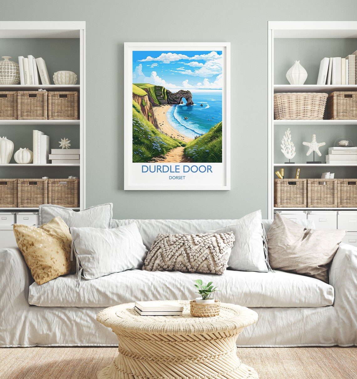 Durdle Door Travel Poster, Dorset Coast Art - Image 4