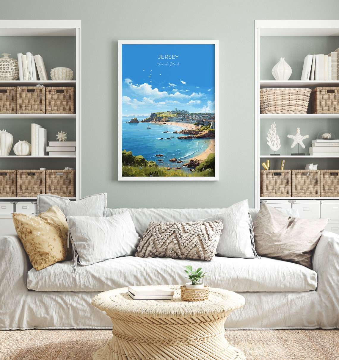 Jersey Channel Islands Sandy Bay Cliffs Coastal Travel Poster - Image 4