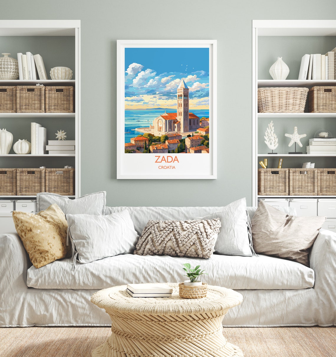 Zada Croatia Cathedral Tower Adriatic Sea Old Town View Poster - Image 4