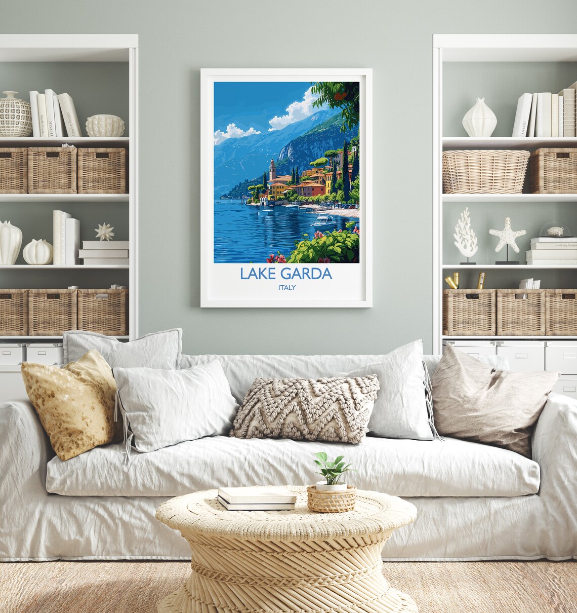 Lake Garda Travel Poster, Italy Italian Lakes Art - Image 4