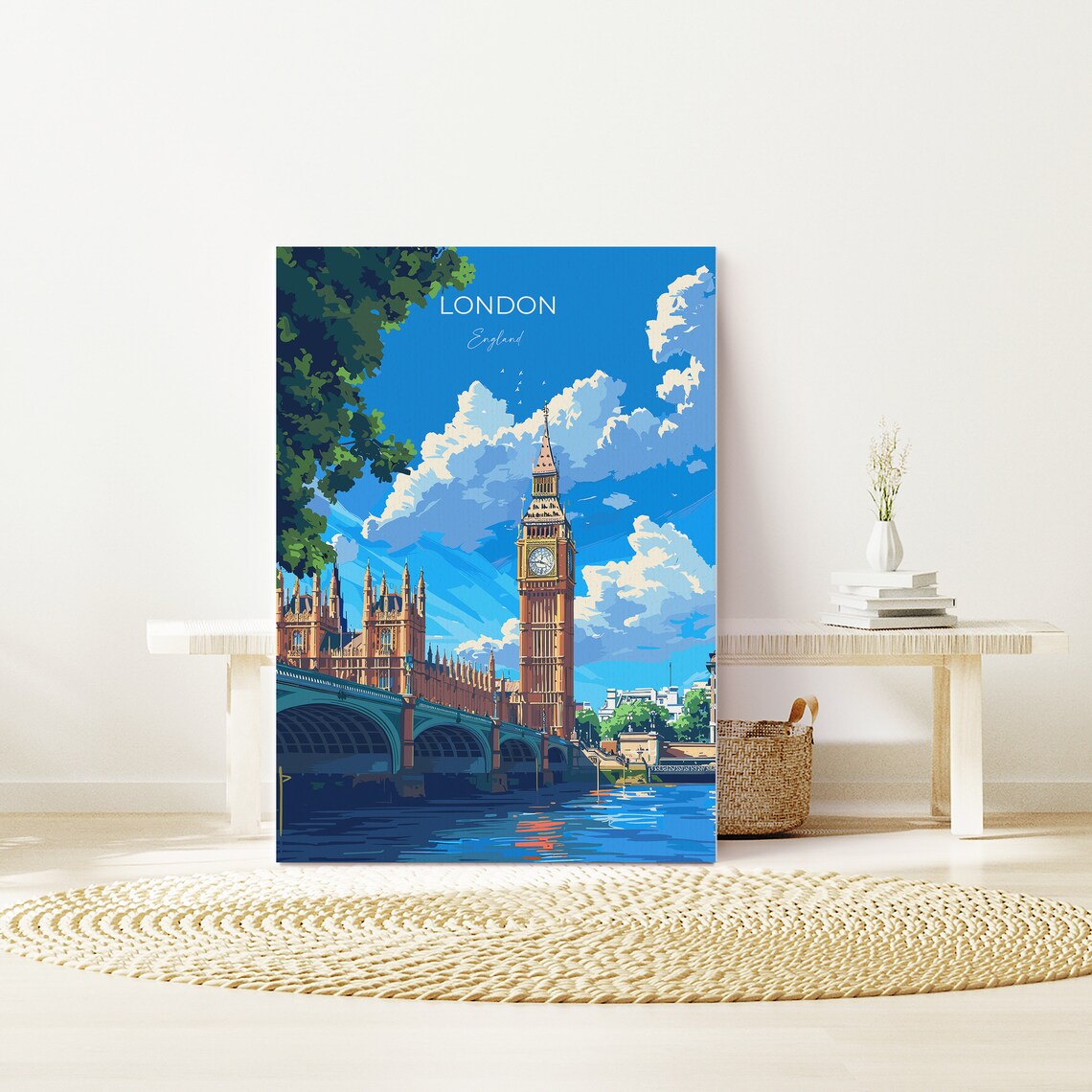 London Travel Poster Wall Art Travel Print Of London London Art Lovers Gift Big Ben Art Gift - Image 2