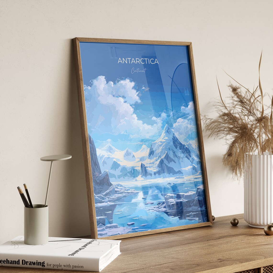 Antarctica Polar Peaks Frozen Bay Icebergs Travel Poster Wall Decor - Image 2