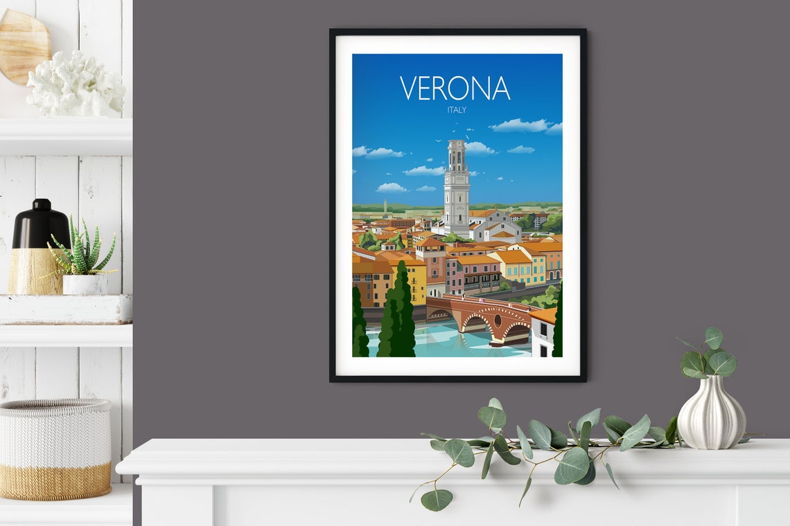Travel Poster Of Verona Travel Print Of Verona Verona Poster Verona Italy Italy Travel Poster - Image 4
