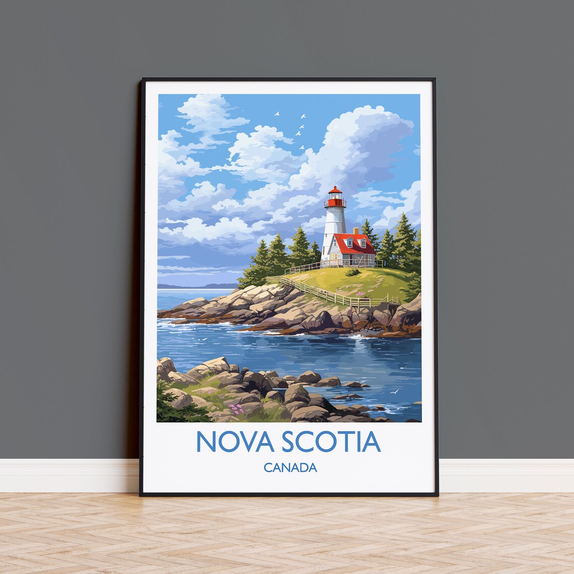 Nova Scotia Travel Poster, Canada Wall Art Print