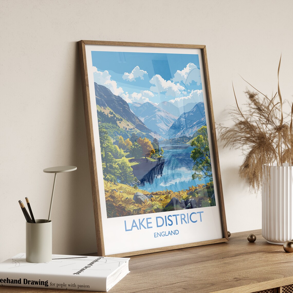 Lake District England Alpine Valley Autumn Trees Lakeside Poster - Image 4