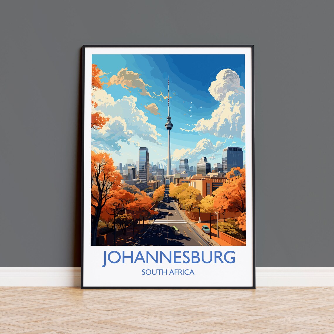 Johannesburg Travel Poster, South Africa Travel Art