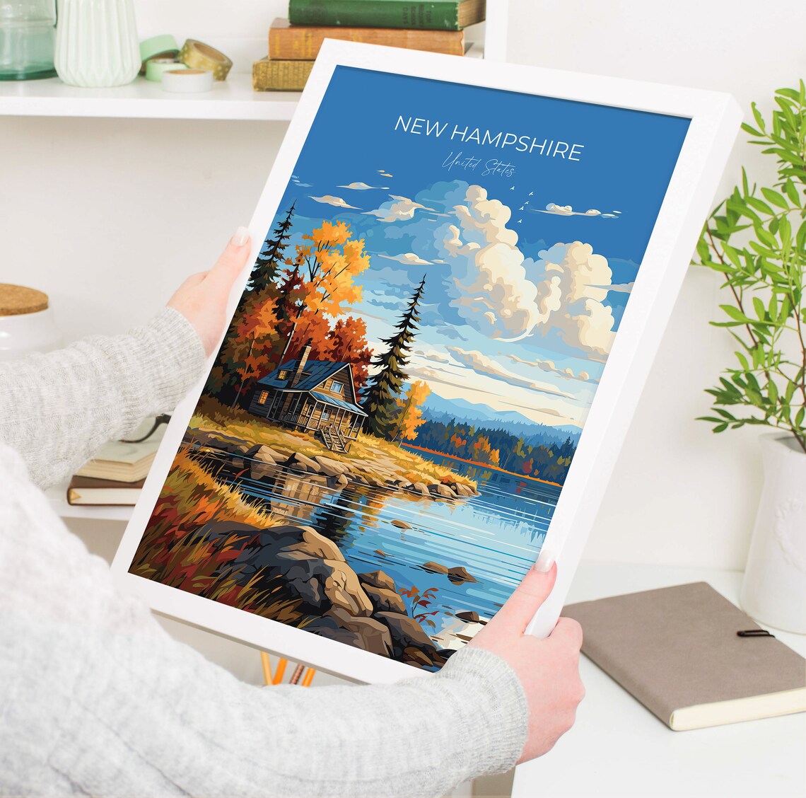 New Hampshire Autumn Travel Poster, Travel Poster - Image 5
