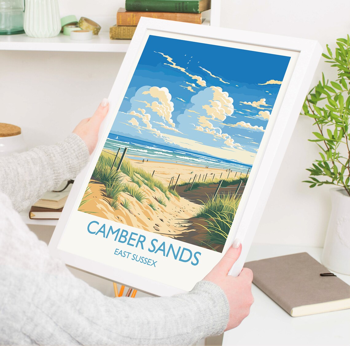 Camber Sands Vintage Travel Poster, East Sussex - Image 5