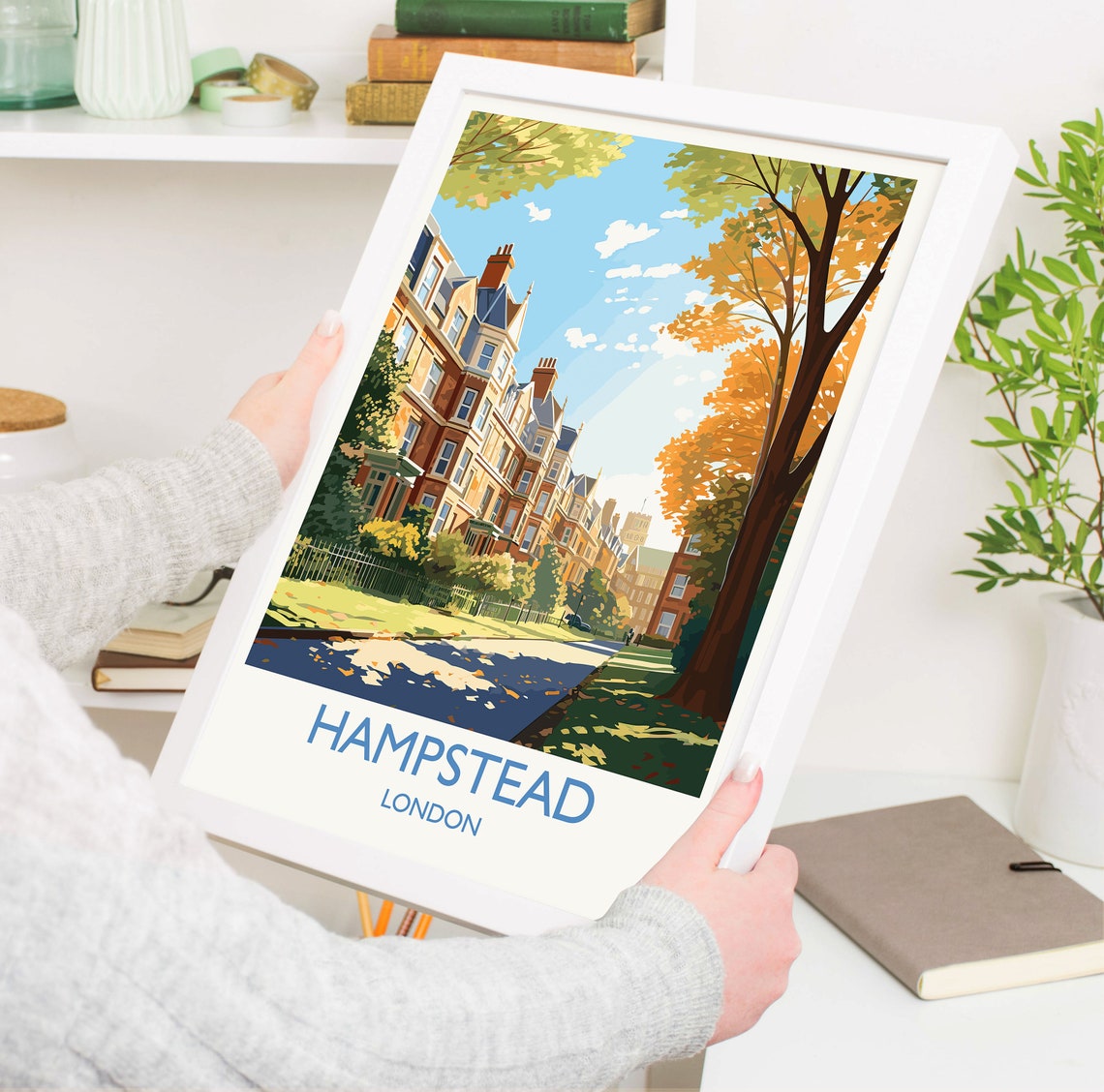Hampstead Travel Print Travel Poster Of Hampstead London Poster Hampstead Gift Hampstead Art London Art Uk Travel Gift - Image 5