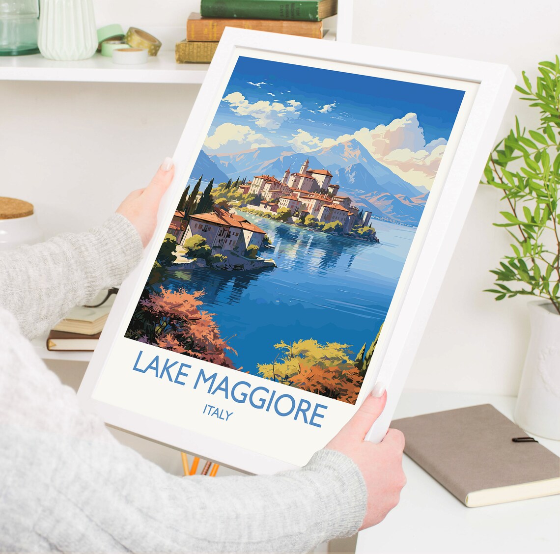 Lake Maggiore Travel Poster, Italy Italian Lakes - Image 5