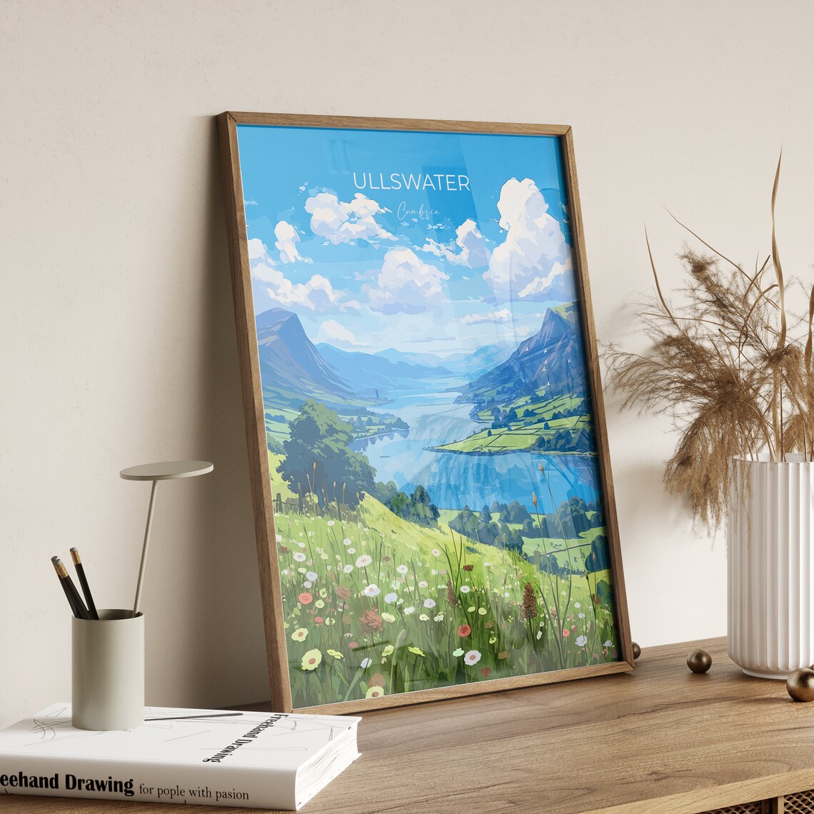 Ullswater Lake District Cumbria Valley Wildflowers Travel Poster - Image 2