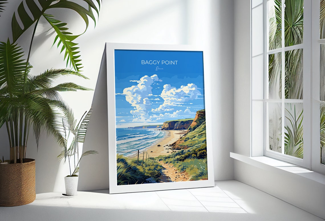 Baggy Point Devon Sandy Dune Trail To The Beach Coastal Travel Poster - Image 3