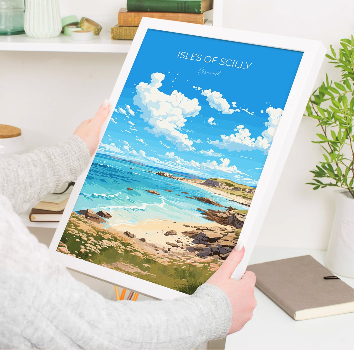 Isles Of Scilly Travel Poster Travel Print Of Isles Of Scilly England Cornwall Art Isles Of Scilly Art Lovers Gift Wall Art Print - Image 5