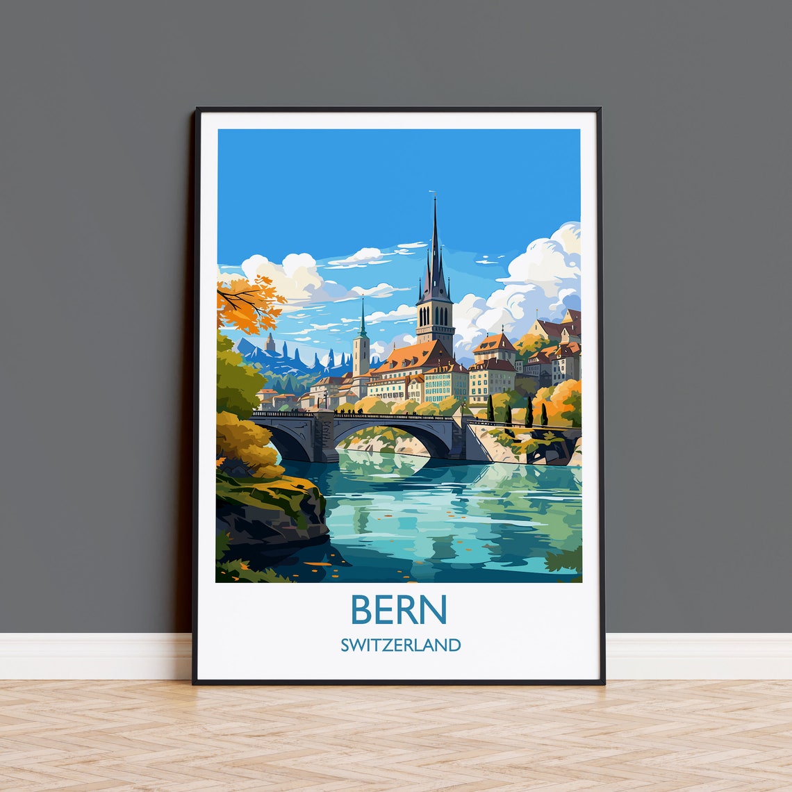 Bern Wall Art Travel Poster Travel Print Of Bern Swiss Poster Bern Art Gift Switzerland Art Travel Gift
