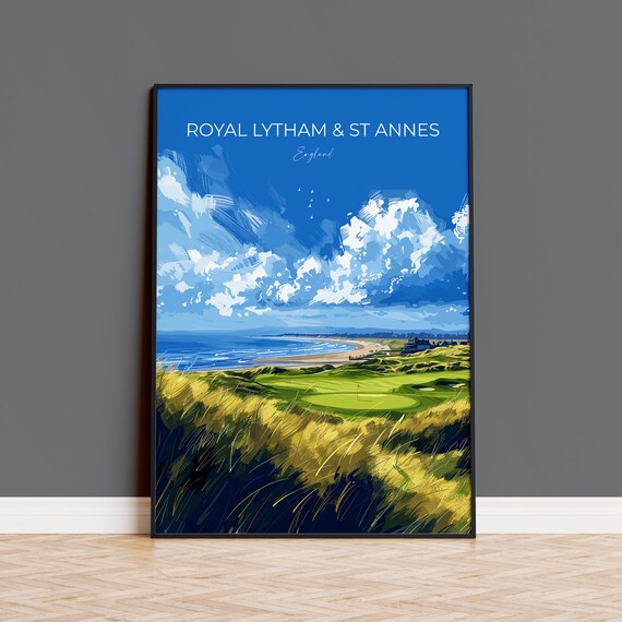 Royal Lytham St Annes Travel Poster Travel Print Of Royal Lytham Golf Course Royal Lytham Art Lovers Gift Birthday Gift