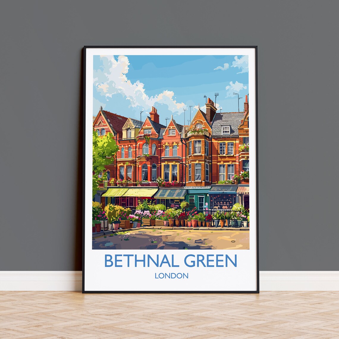Bethnal Green London Victorian Terraces Flower Market Wall Art